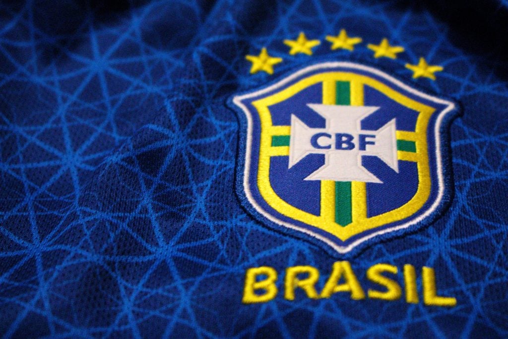Brasão da seleção brasileira nas quartas de final da Copa do Mundo.