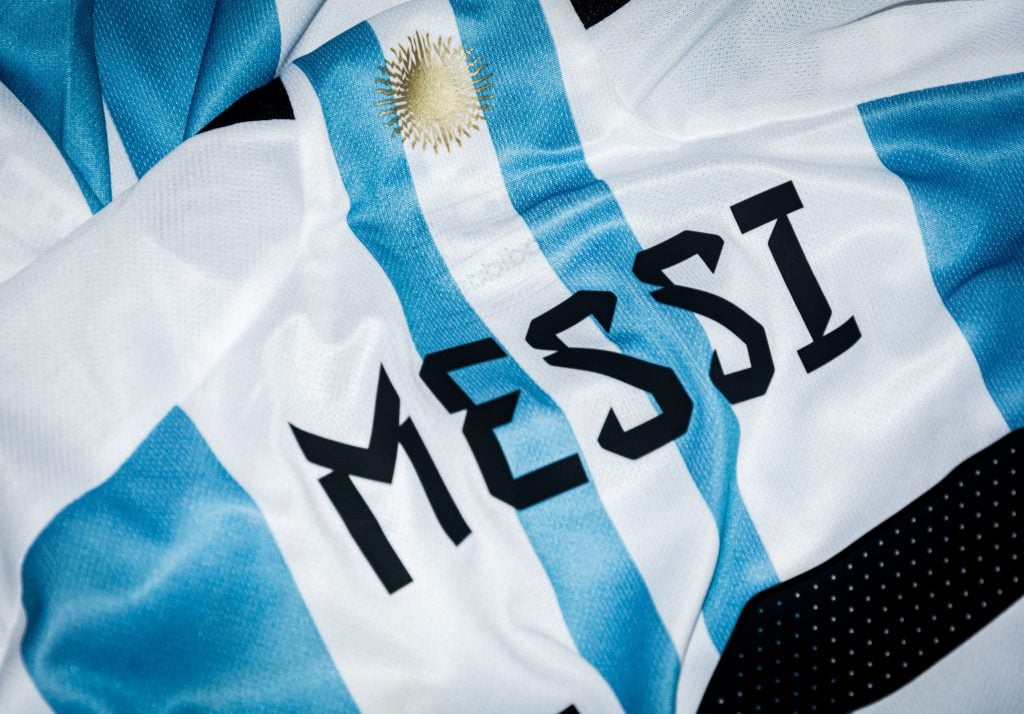 Camiseta do Messi na Argentina. 
